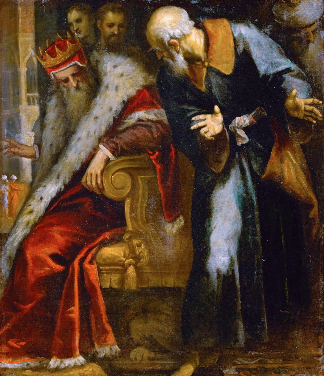 Prorok Nathan gani króla Dawida przez Palma il Giovane, Jacopo, Młodszy autorstwa Palma Il Giovane
