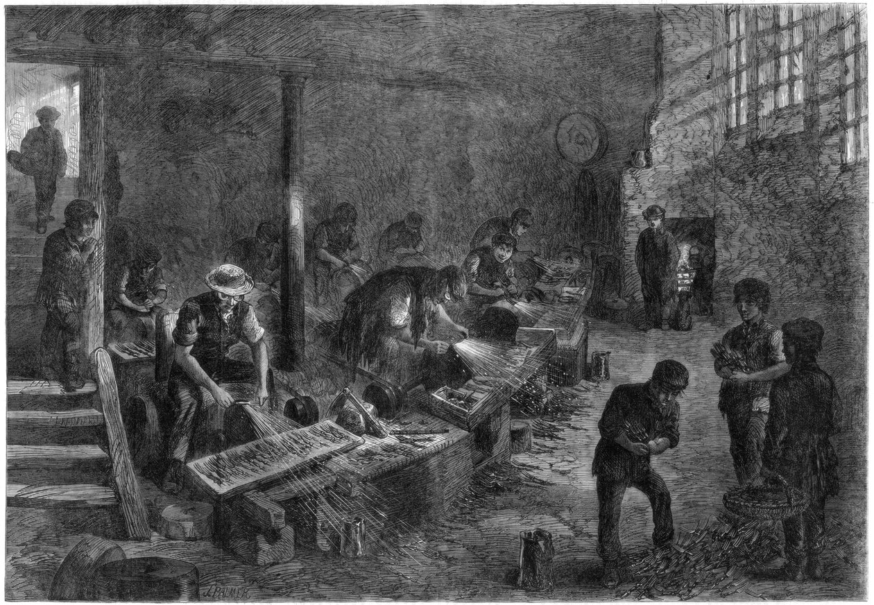 Kadłub szlifierek widłowych, huty Sheffield, 1866. autorstwa Palmer