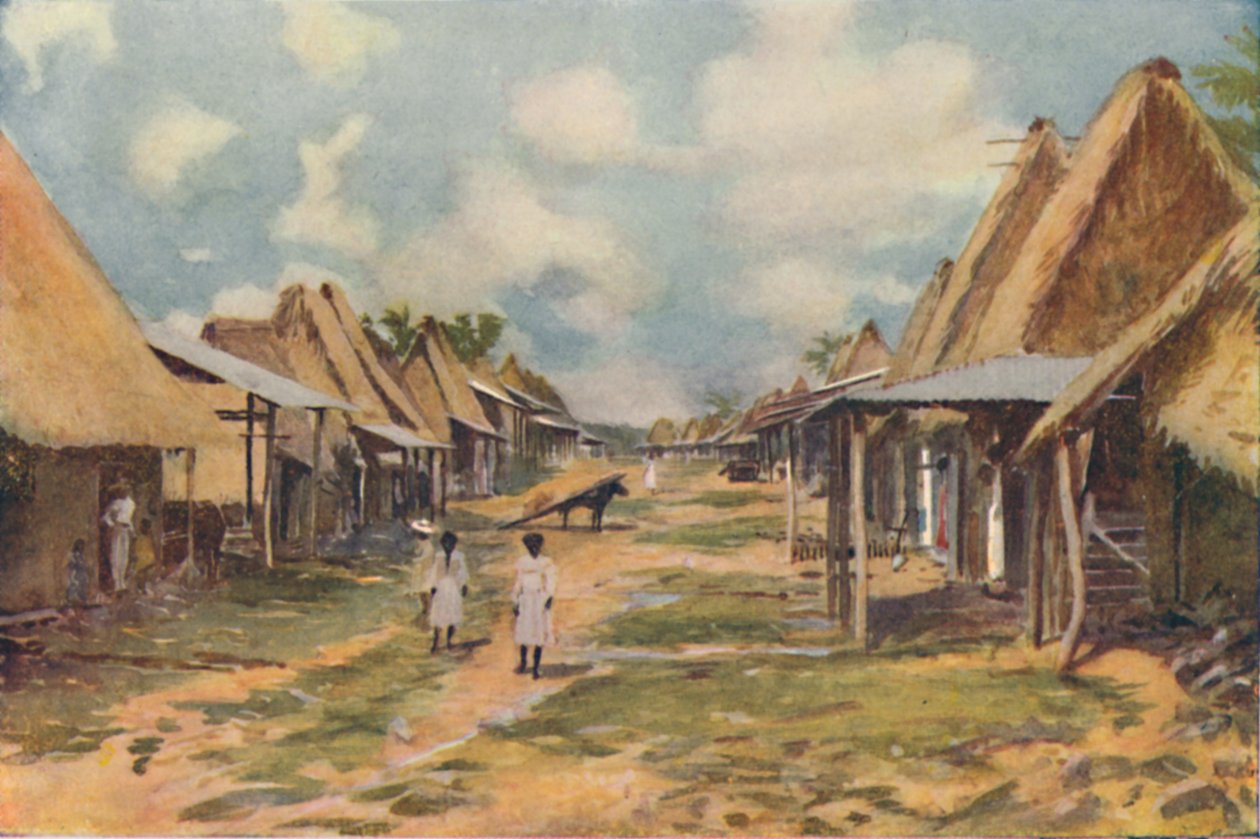 „Rodzima wioska, Panama”, 1916 r. autorstwa Panama Marine