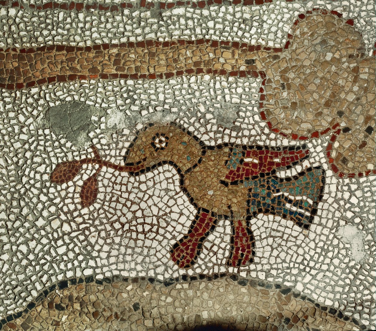 Gołąb z gałązką oliwną. Mozaika (mozaika) autorstwa Pantaleone Pantaleone