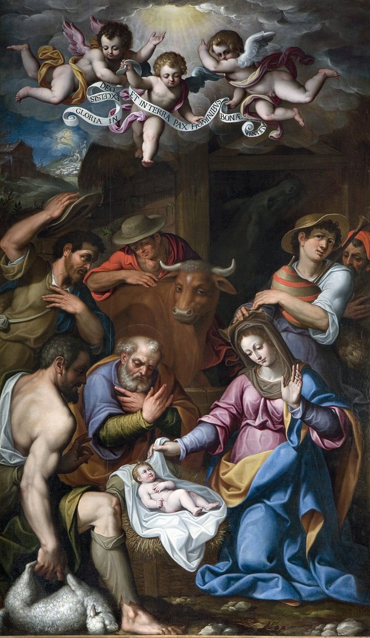 Adoracja pasterzy autorstwa Paolo Camillo Landriani
