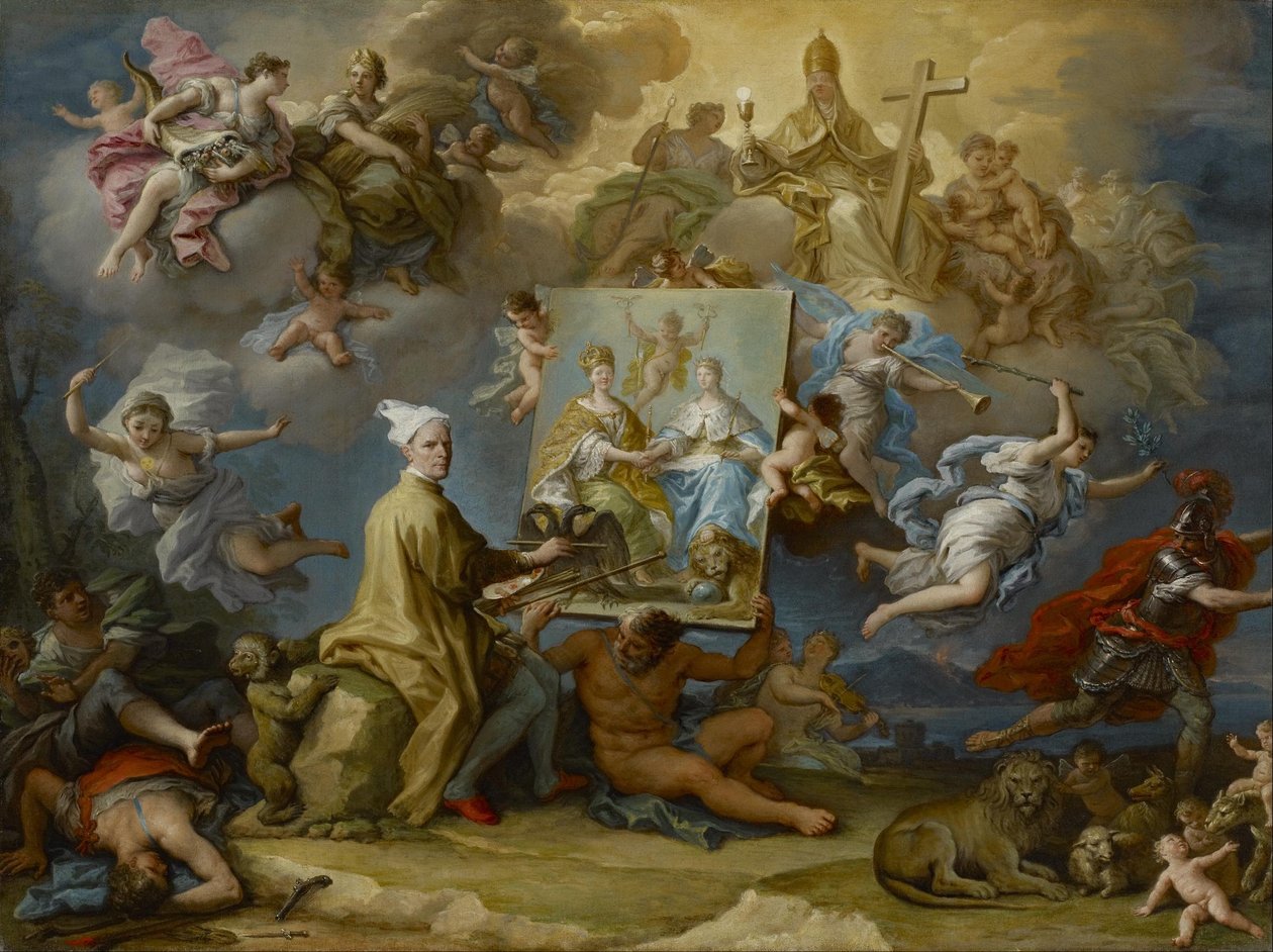 Alegoria konsekwencji pokoju w Utrechcie autorstwa Paolo di Matteis