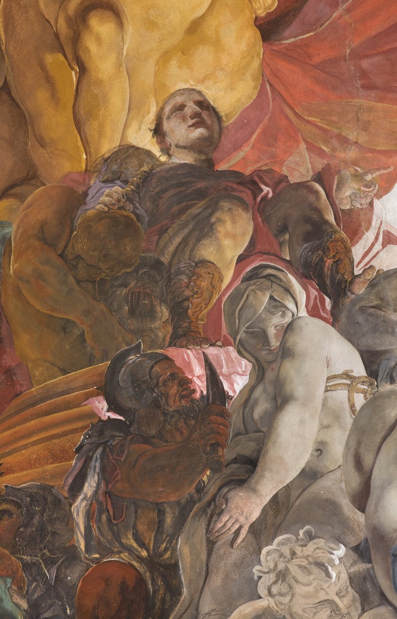 Sędzia rzymski skazujący na śmierć świętych Apollonię, Łucję i Katarzynę Aleksandryjską, ok. 1696-97 autorstwa Paolo Pagani