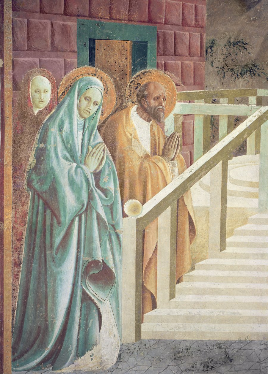 Św. Anna i Joachim podczas Ofiarowania Maryi w Świątyni, 1433-34 (więcej) autorstwa Paolo Uccello