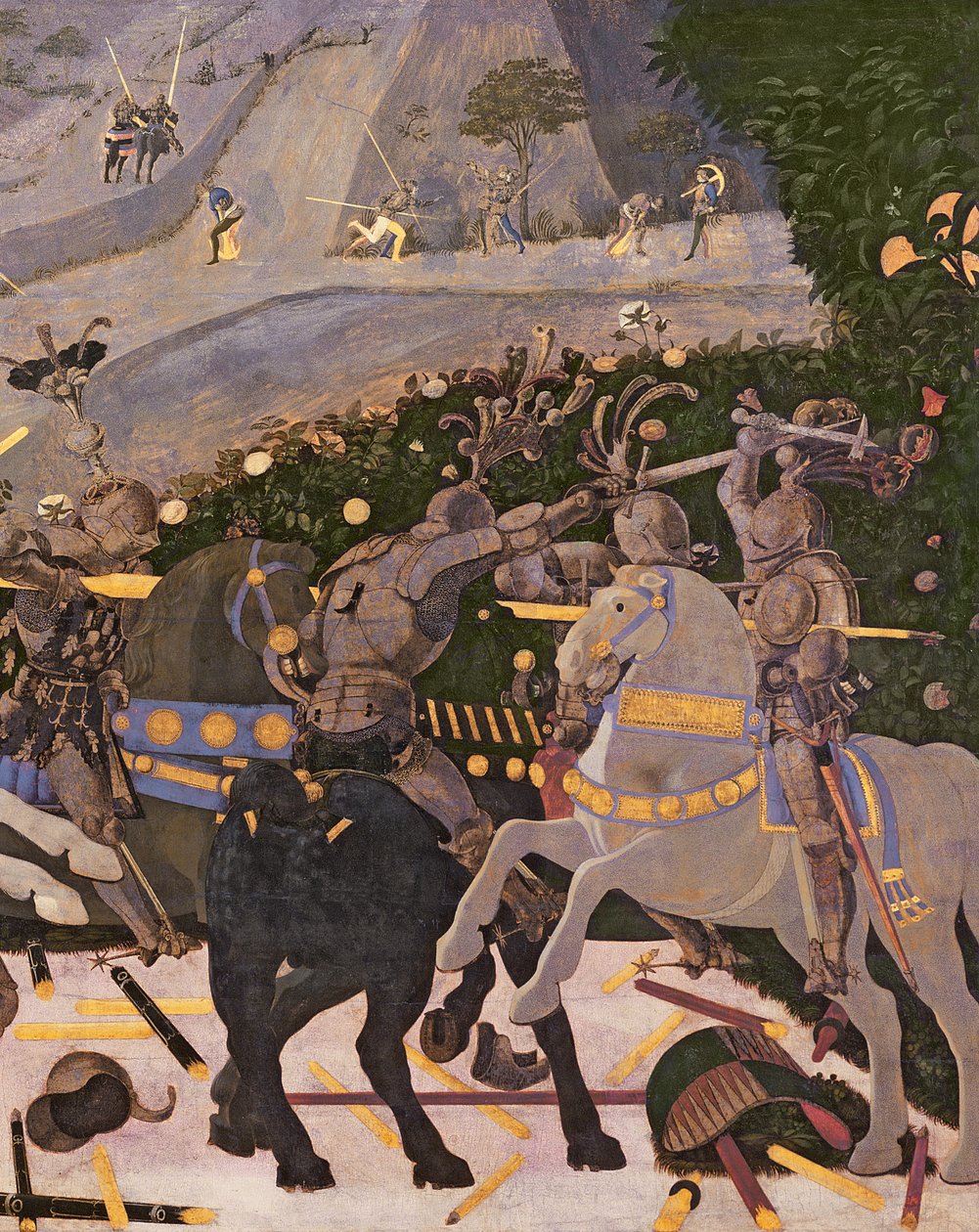 Bitwa pod San Romano, c.1450-60 tempera na detalu panelu z 30690 autorstwa Paolo Uccello