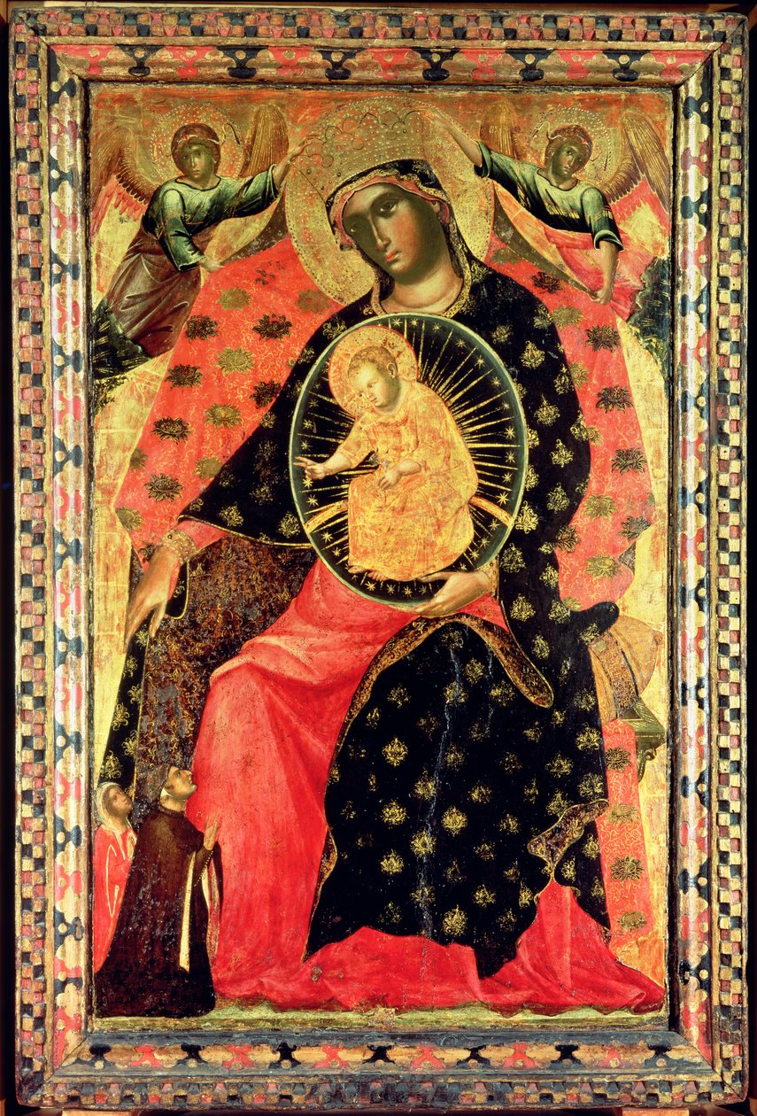 Madonna z Dzieciątkiem na tronie z dwoma pobożnymi ludźmi autorstwa Paolo Veneziano