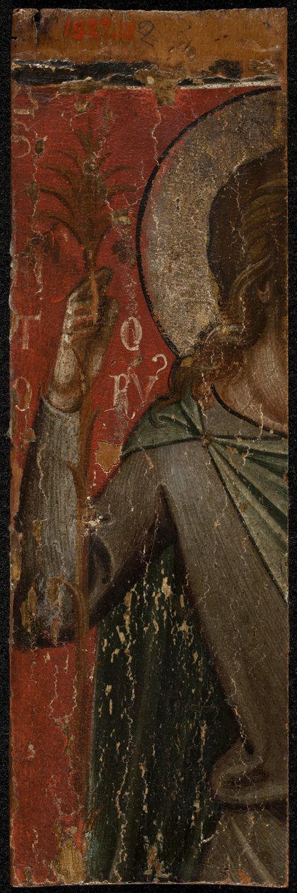 Święty Jan Chrzciciel (rewers panelu), połowa XIII wieku (tempera na panelu) (patrz także 5242334-37) autorstwa Paolo Veneziano