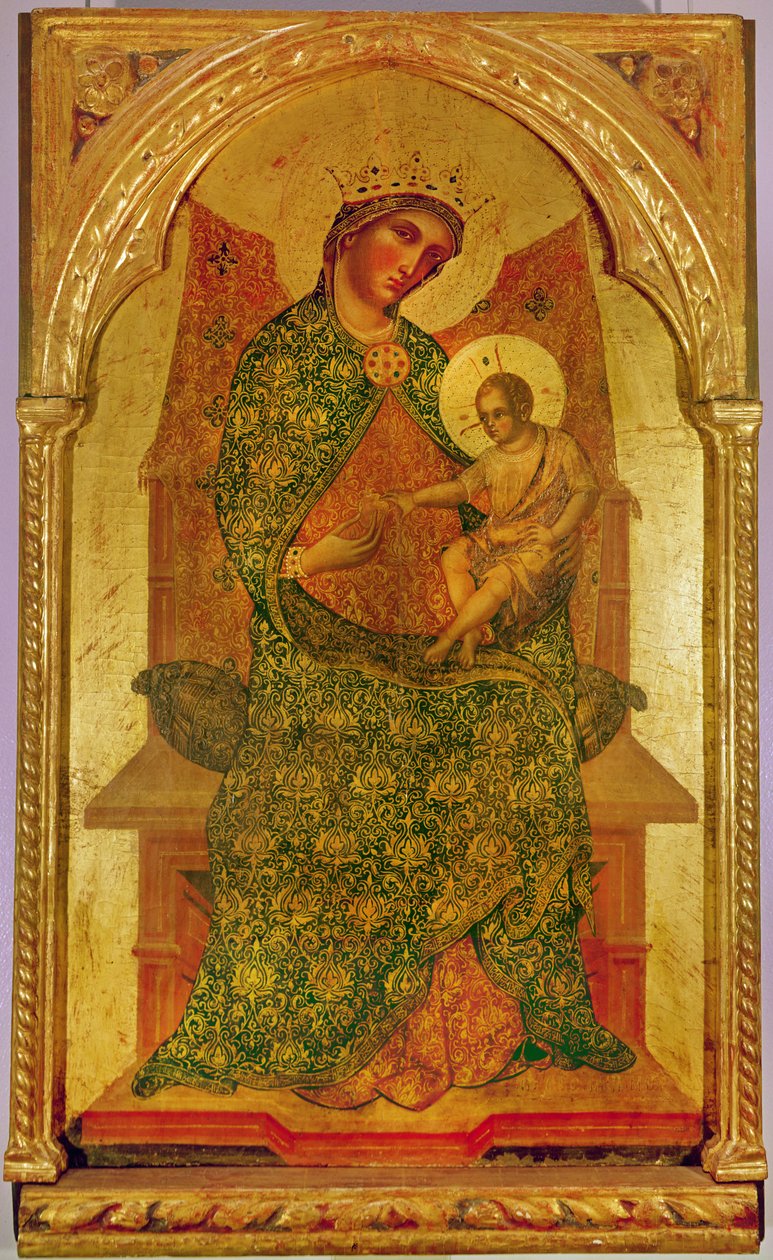 Dziewica z Dzieciątkiem w środkowym panelu poliptyku, 1354 (tempera na panelu) autorstwa Paolo Veneziano