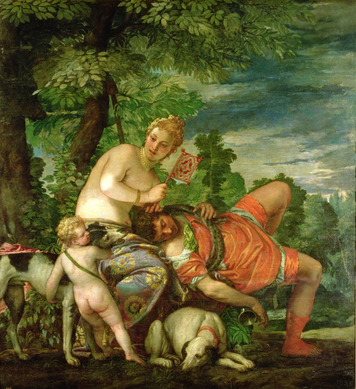 Wenus i Adonis, 1580 (szczegóły w 146961) autorstwa Paolo Veronese