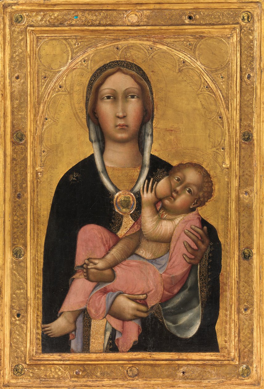Madonna z Dzieciątkiem, ok. 1370 (tempera na drewnie, złoto szlifowane) autorstwa Paolo di Giovanni Fei