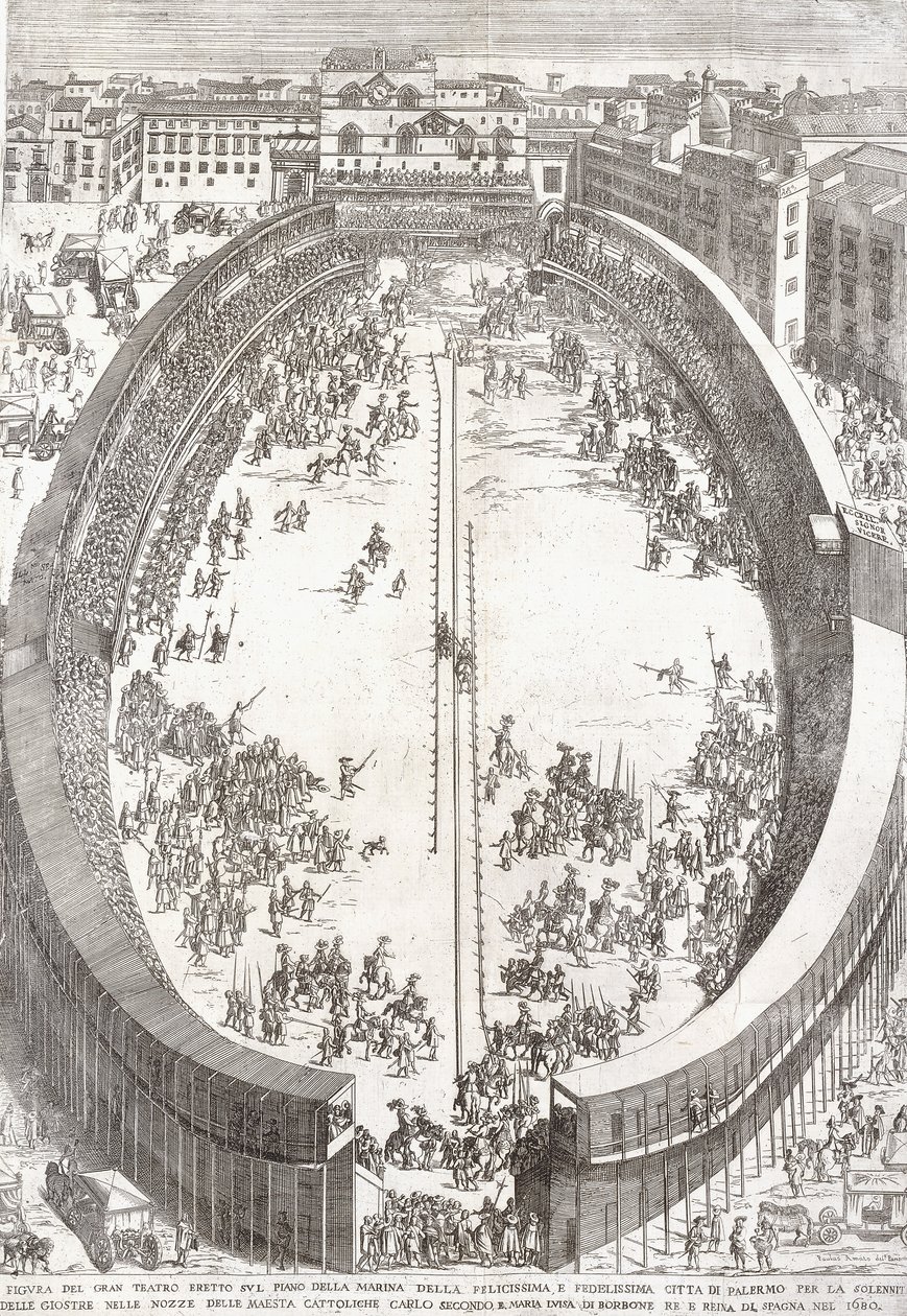 Duży składany talerz Teatru Wielkiego, 1680 autorstwa Paolo Amato