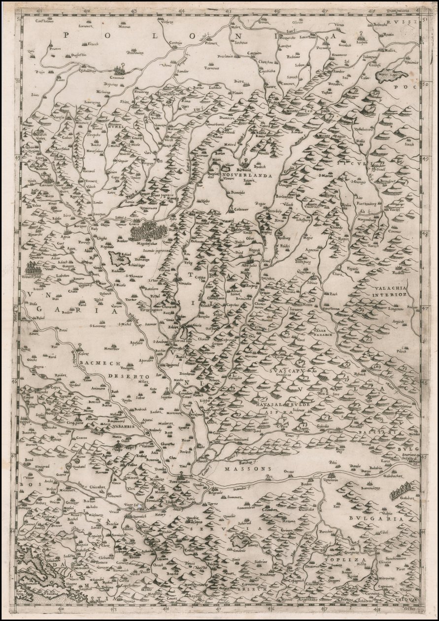 Mapa Transylwanii z 1513 roku autorstwa Paolo Forlaniego autorstwa Paolo Forlani