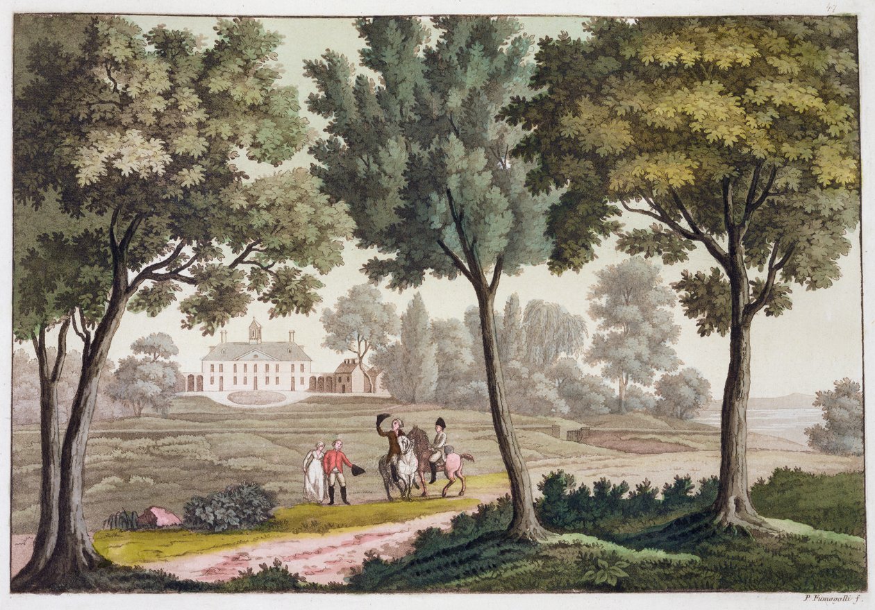 Dom Jerzego Waszyngtona w Mount Vernon, Wirginia, USA, c1820-1839 autorstwa Paolo Fumagalli