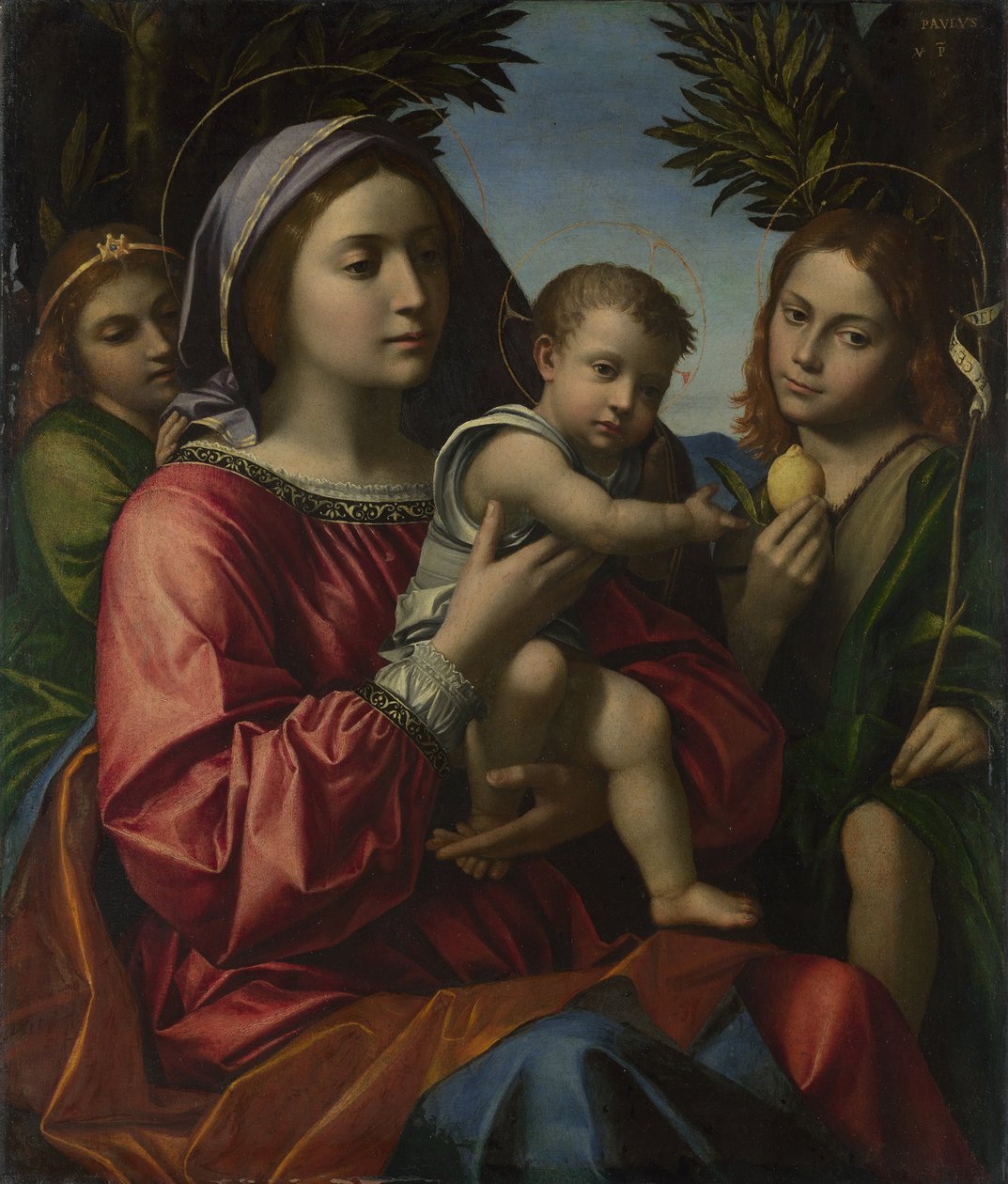 Dziewica z Dzieciątkiem z Chrzcicielem i Aniołem, ok. godz. 1516 autorstwa Paolo Morando
