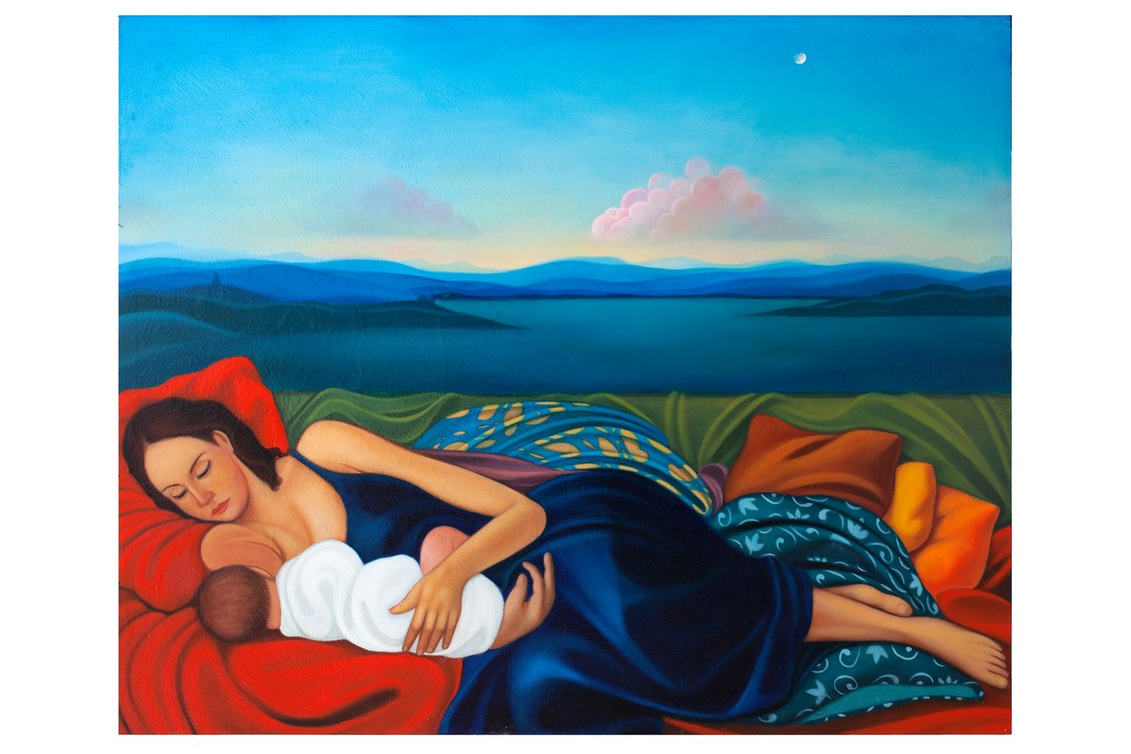 Barbara e Artemisia, 2020 (olej na płycie drewnianej) autorstwa Paolo Perfranceschi