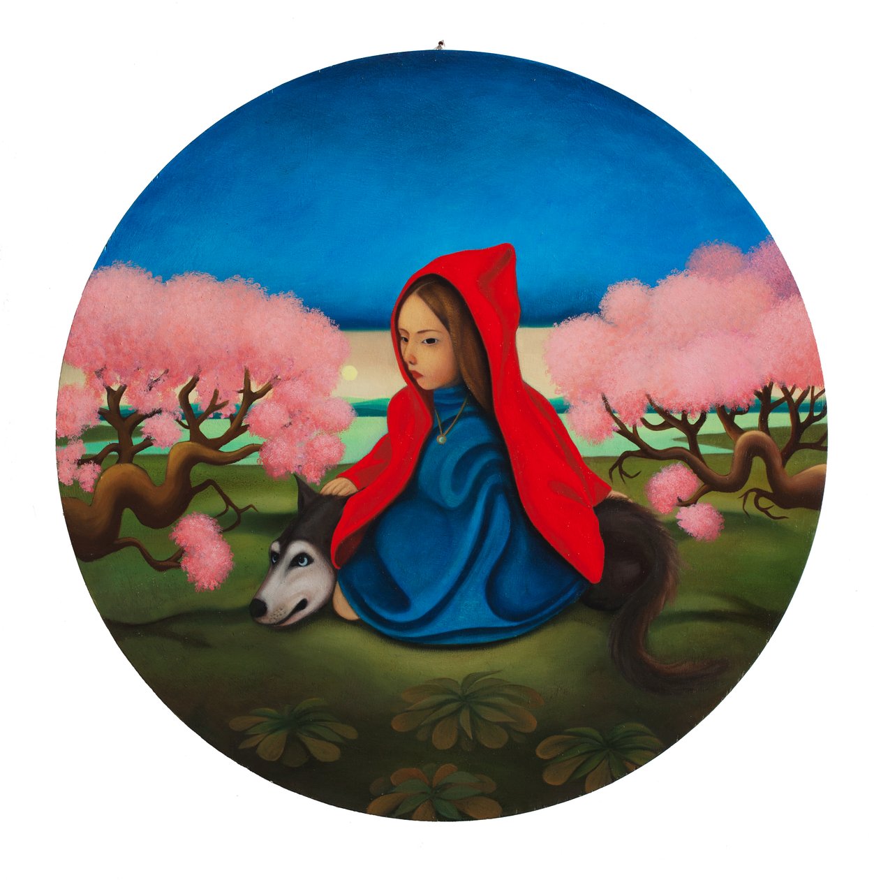 Le Petit Chaperon Rouge, 2019 (olej na płycie drewnianej) autorstwa Paolo Perfranceschi