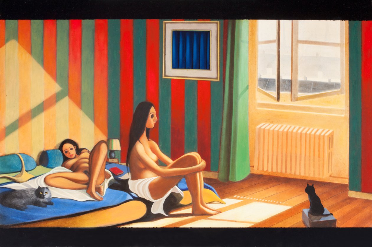 Miłość po południu, 2016 (olej na płycie drewnianej) autorstwa Paolo Perfranceschi
