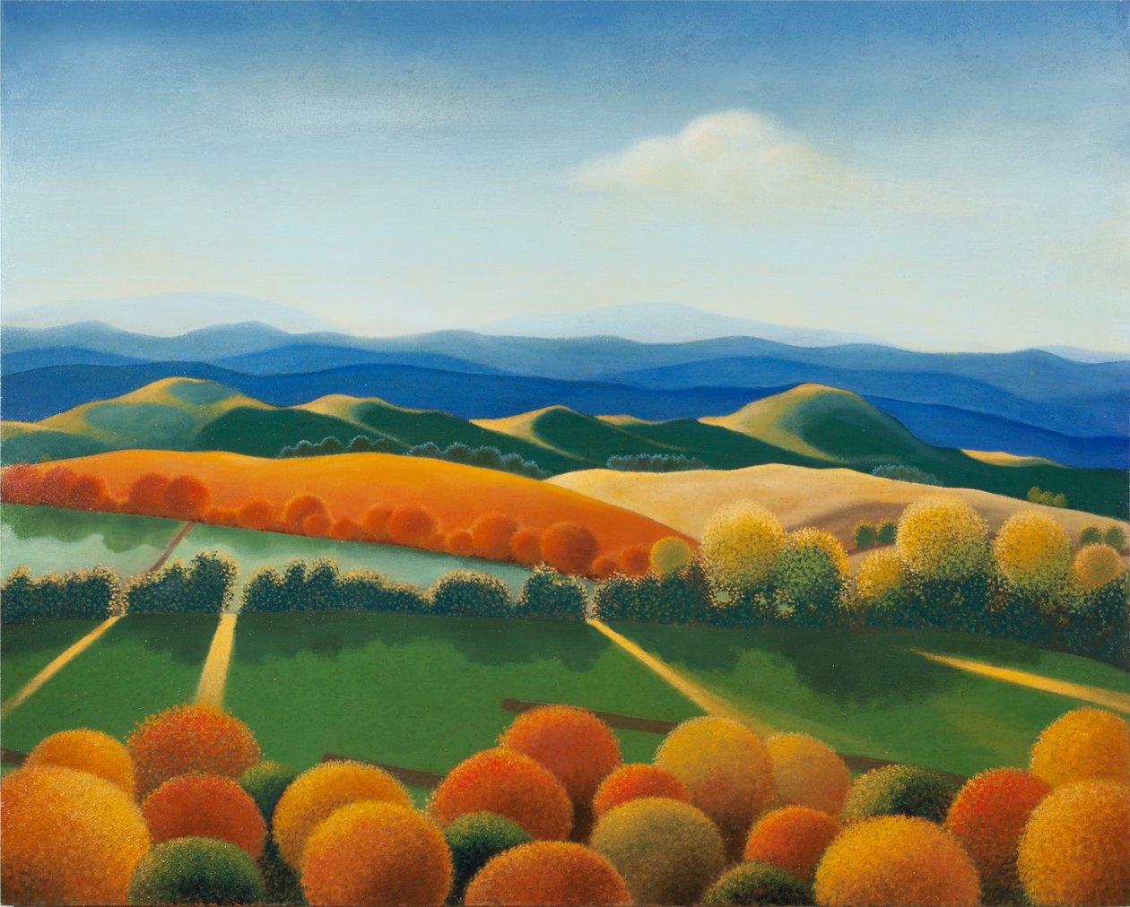 Paysage n°1, 2015 (olej na płycie drewnianej) autorstwa Paolo Perfranceschi