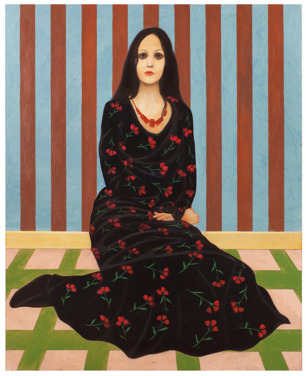 Dama z kwiatami, 2016 (olej na płycie drewnianej) autorstwa Paolo Perfranceschi