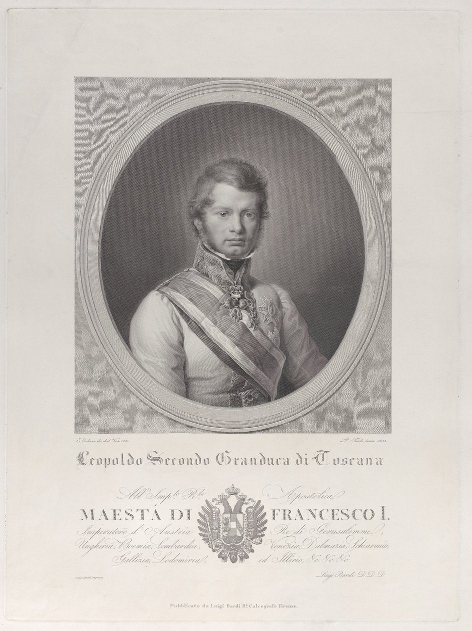 Owalny portret Leopolda II, Wielkiego Księcia Toskanii, 1833., 1833. autorstwa Paolo Toschi
