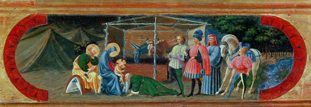 Adoracja Trzech Króli. Obraz Paolo di Dono dit Paolo Uccello (1397-1475) autorstwa Paolo Uccello