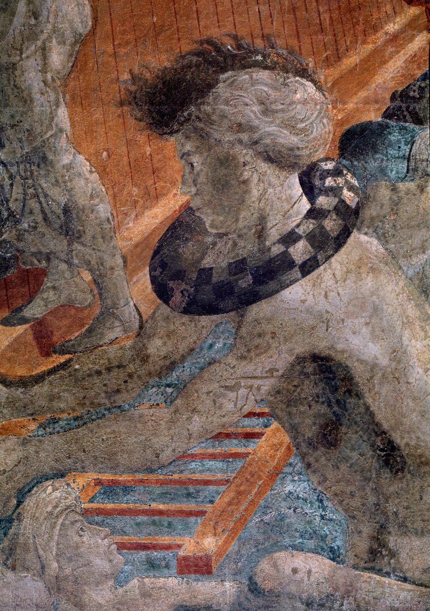 Noe i potop, fragment stroju jednego z zaginionych ludzi poza Arką - Fresk autorstwa Paolo Uccello