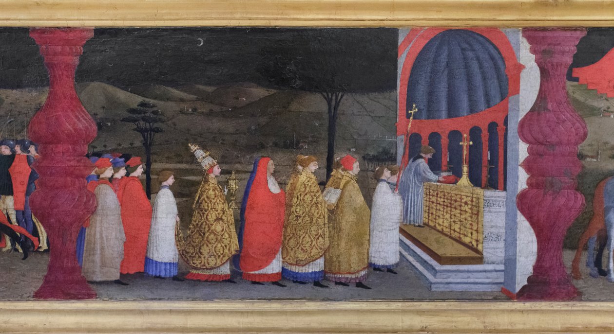 Predella profanacji hostii, szczegóły autorstwa Paolo Uccello