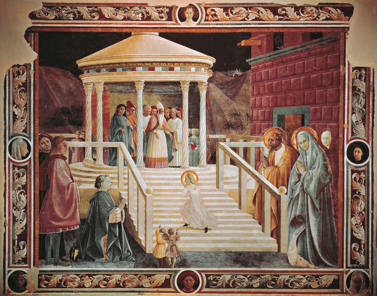 Prezentacja Marii w świątyni – Paolo Uccello (1397-1475), katedra w Prato autorstwa Paolo Uccello