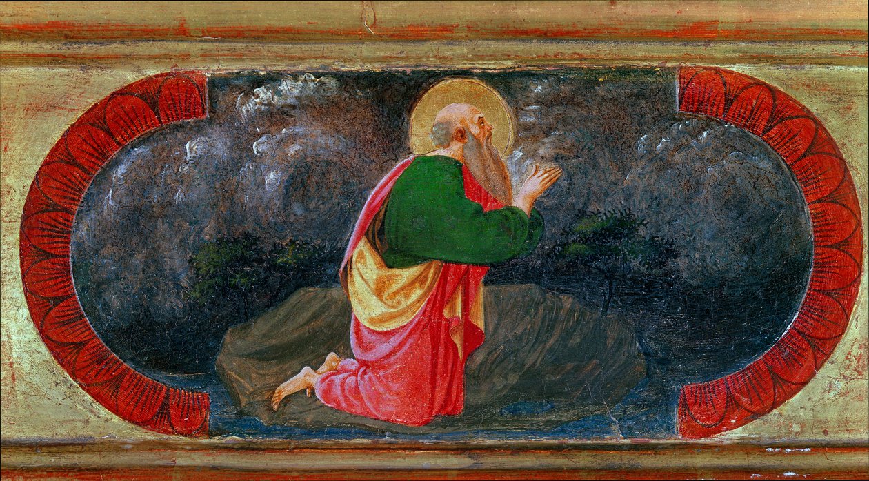 Św. Jana na Patmos. Obraz Paolo di Dono dit Paolo Uccello (1397-1475) autorstwa Paolo Uccello