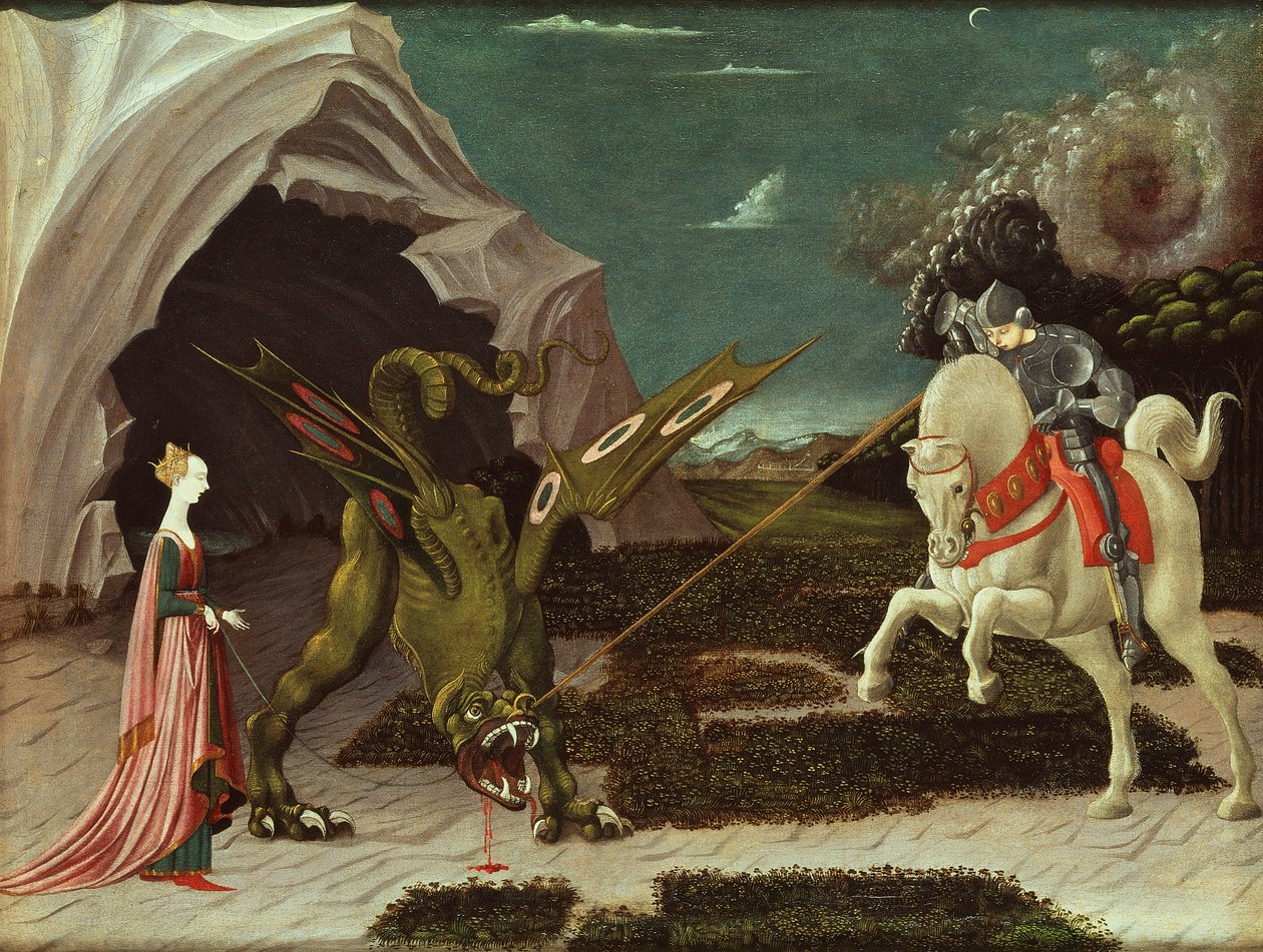 Św. Jerzy i smok, ok. 1470 (szczegóły patrz 85548) autorstwa Paolo Uccello