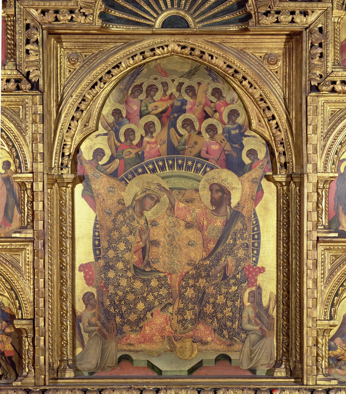 Koronacja Matki Boskiej detal poliptyku autorstwa Paolo Veneziano