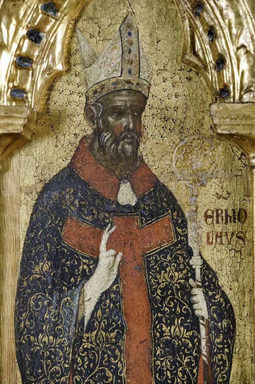 Św. Hermolaus, fragment z 1630100 Poliptyk Ukrzyżowania ze świętymi autorstwa Paolo Veneziano