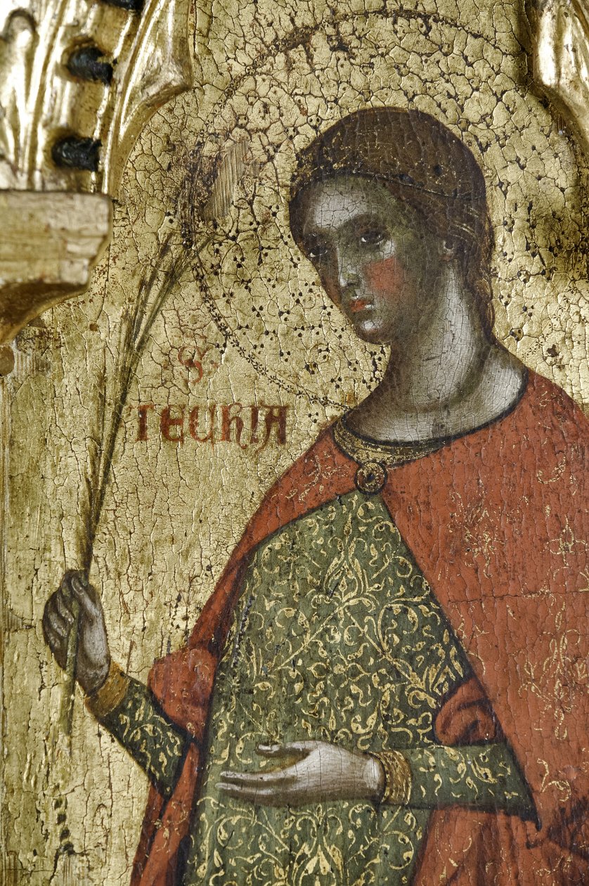 Św. Tekla, fragment z 1630100 Poliptyk Ukrzyżowania ze świętymi autorstwa Paolo Veneziano