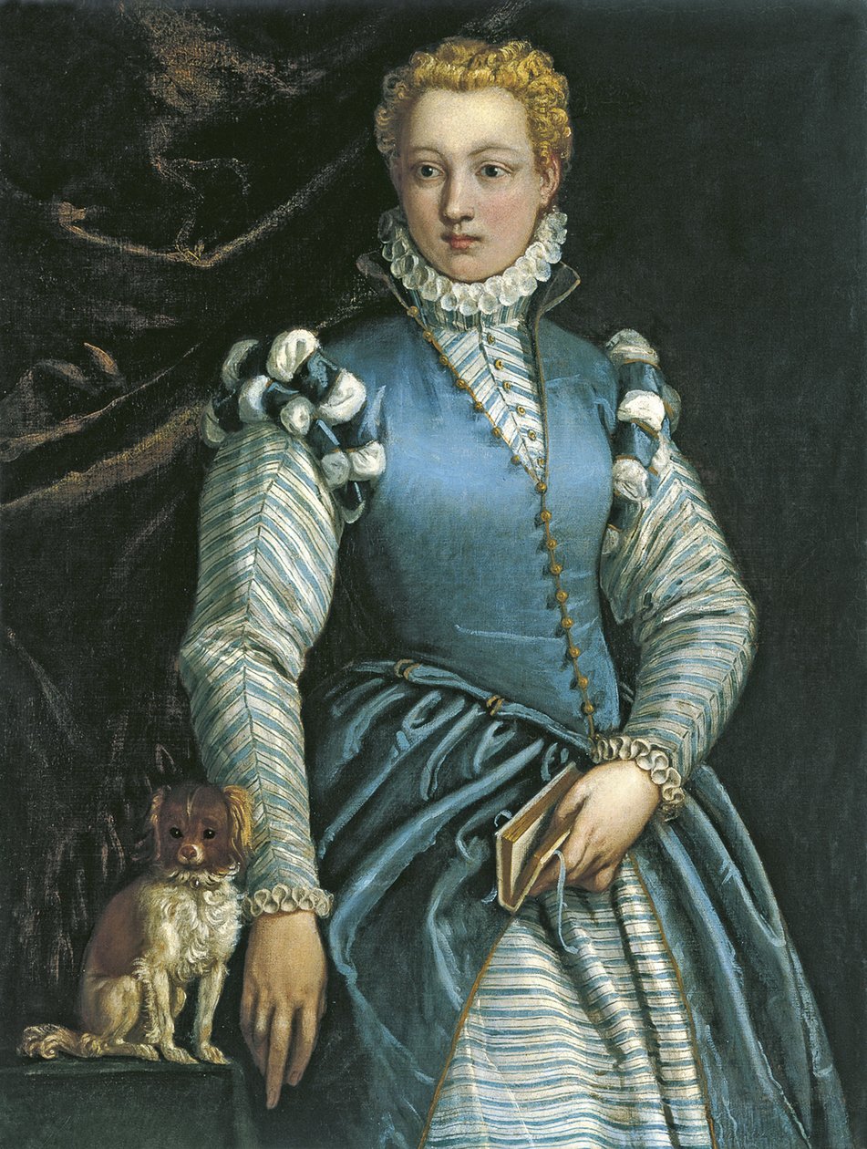 Portret kobiety z psem autorstwa Paolo Veronese
