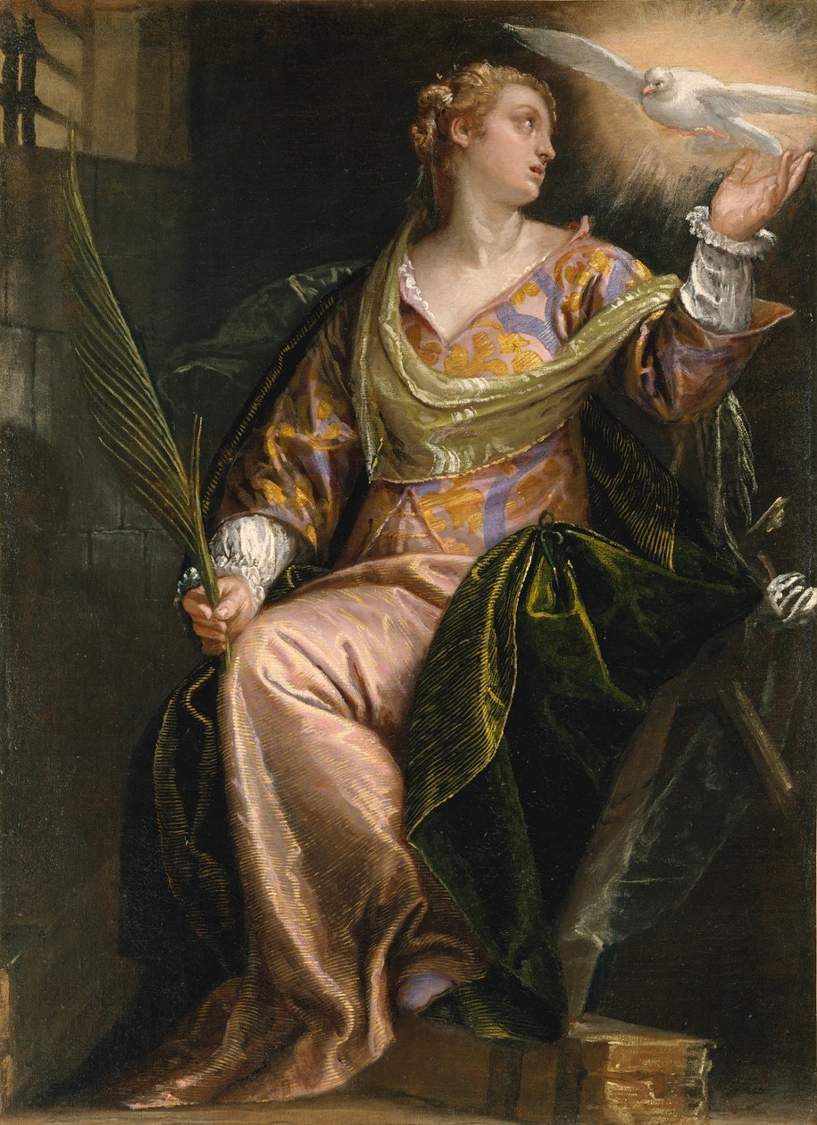 Święta Katarzyna Aleksandryjska w więzieniu, ca. 1580-85. autorstwa Paolo Veronese