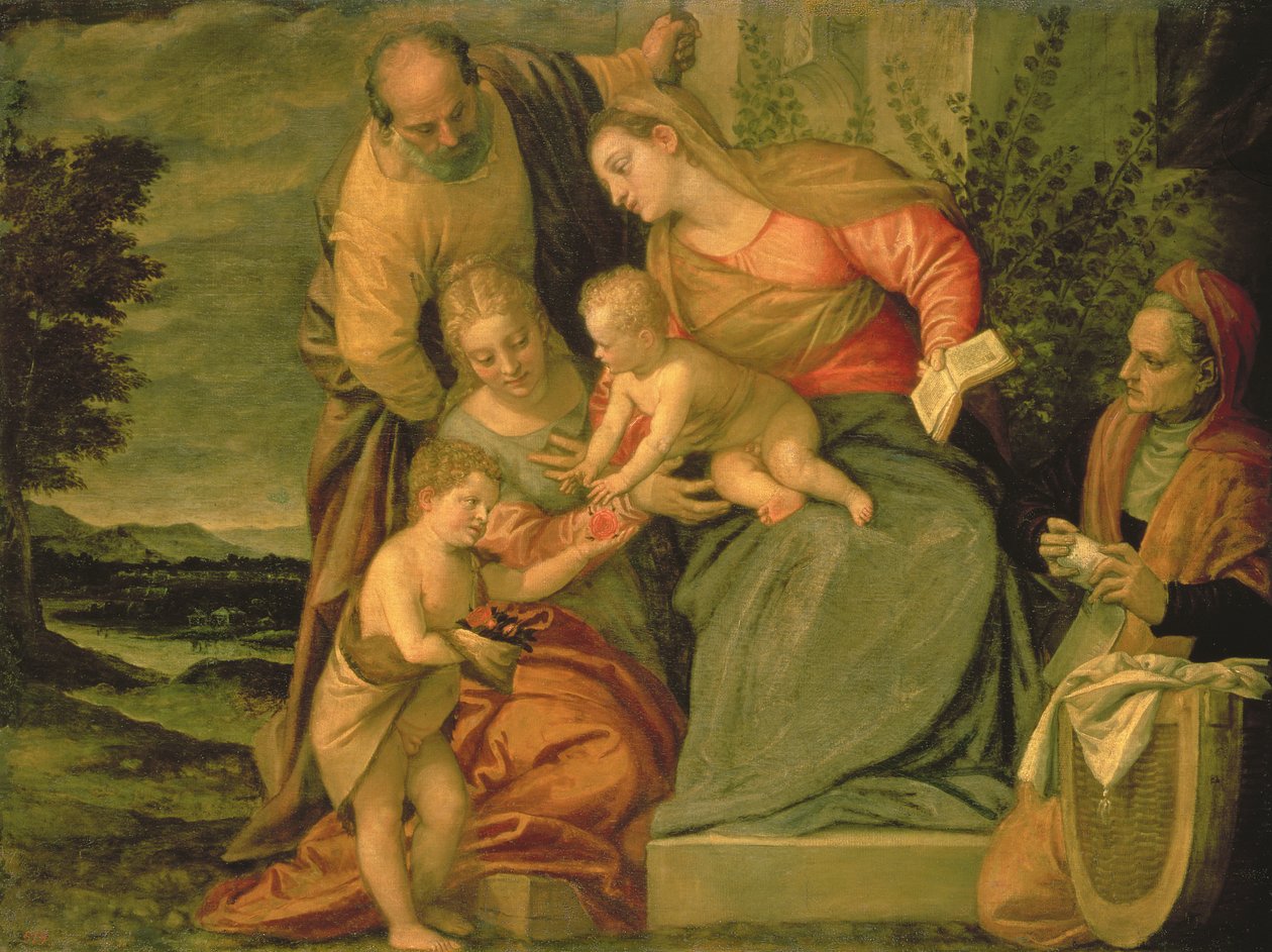Święta Rodzina ze św. Elżbietą i Janem Chrzcicielem autorstwa Paolo Veronese