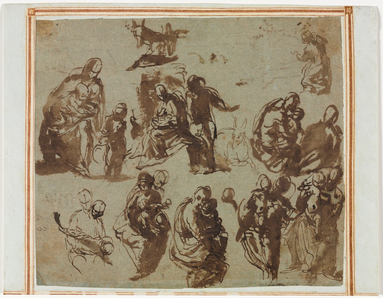 Różne szkice Madonny z Dzieciątkiem (recto) autorstwa Paolo Veronese