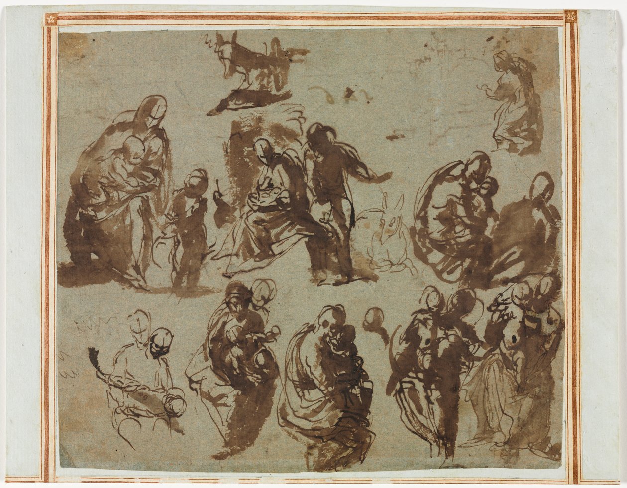 Różne szkice Madonny z Dzieciątkiem, ok. 1930 r. 1580. autorstwa Paolo Veronese