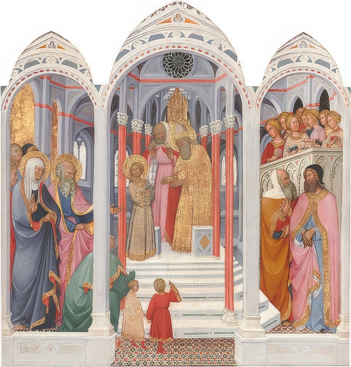 Korytarz świątyni Maryi. 1398-99 autorstwa Paolo di Giovanni Fei