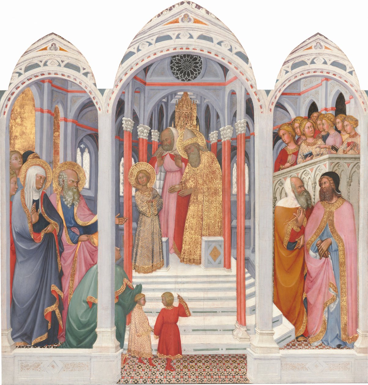 Ofiarowanie Dziewicy w Świątyni, 1398-1399. autorstwa Paolo di Giovanni Fei