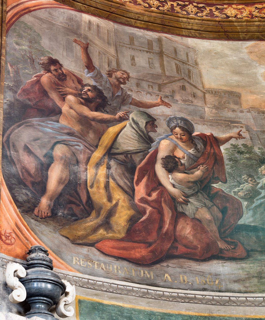 Freski Paolo de Matteis z 1714 r. na sklepieniu i na bębnie, przedstawiające życie świętego, kaplica San Cataldo w katedrze, Taranto, Włochy (zdjęcie) autorstwa Paolo di Matteis