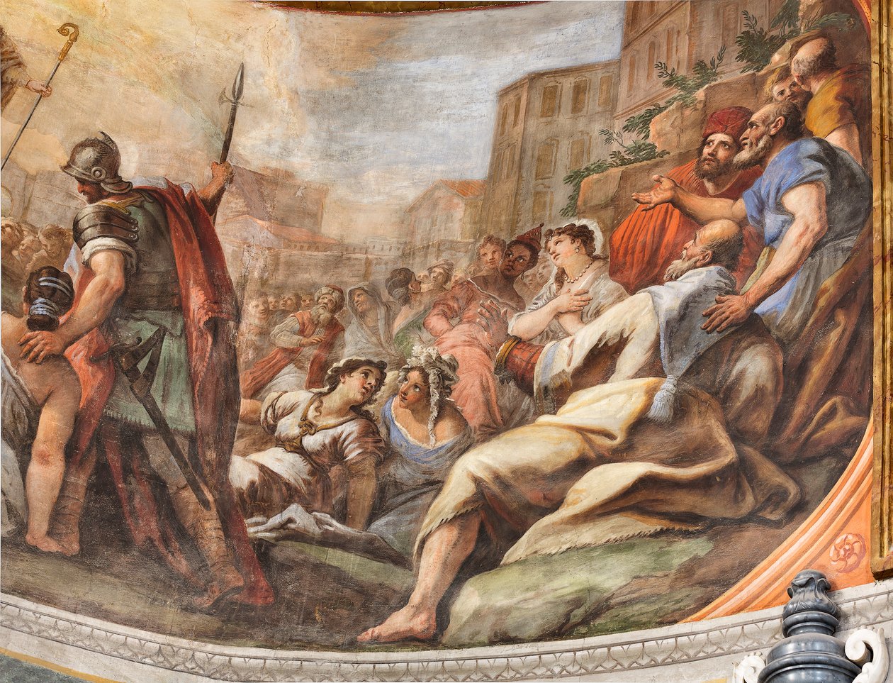 Freski Paolo de Matteis z 1714 r. na sklepieniu i na bębnie, przedstawiające życie świętego, kaplica San Cataldo w katedrze, Taranto, Włochy (zdjęcie) autorstwa Paolo di Matteis
