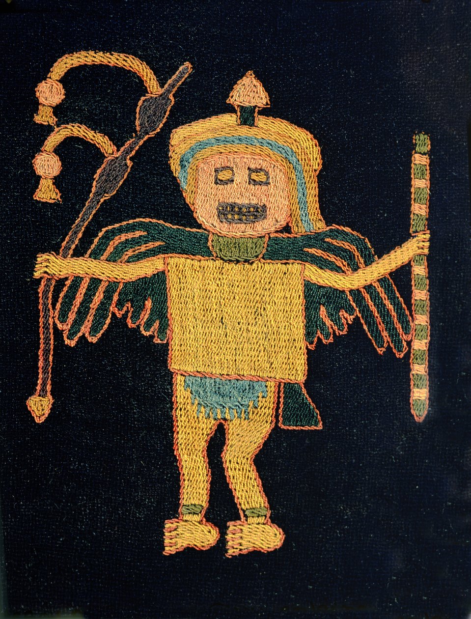 Fragment kawałka tkaniny wełnianej autorstwa Paracas Culture