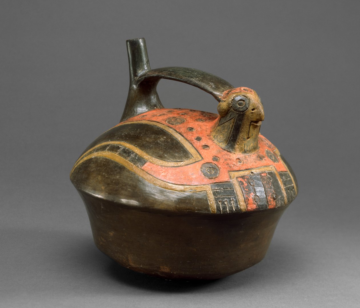 Falcon Vessel, Late Paracas, 300-200 pne (ceramiczne z farbą żywiczną) autorstwa Paracas Culture