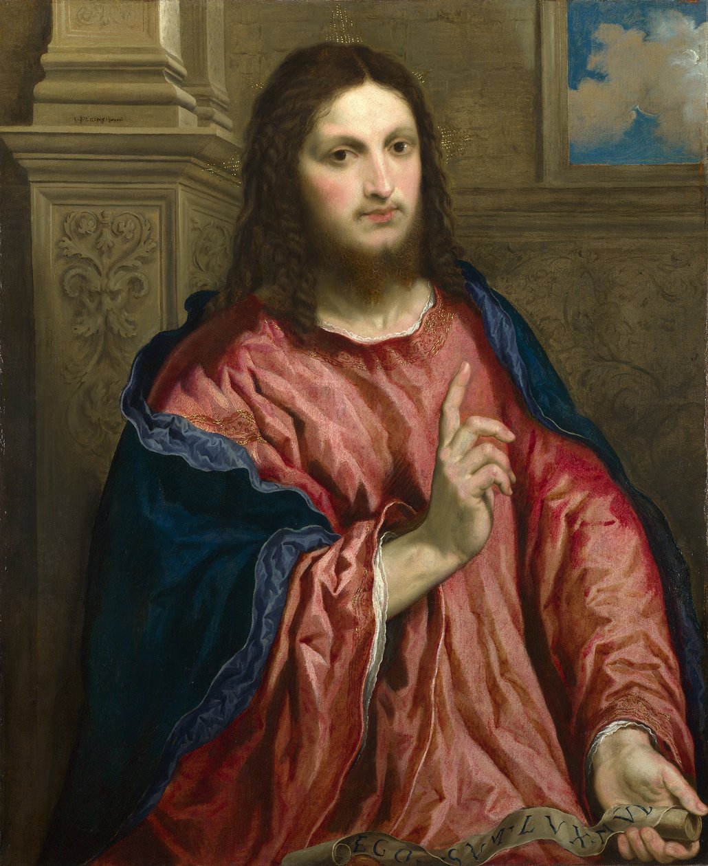 Chrystus jako światłość świata, ok. n.e. 1550 autorstwa Paris Bordone