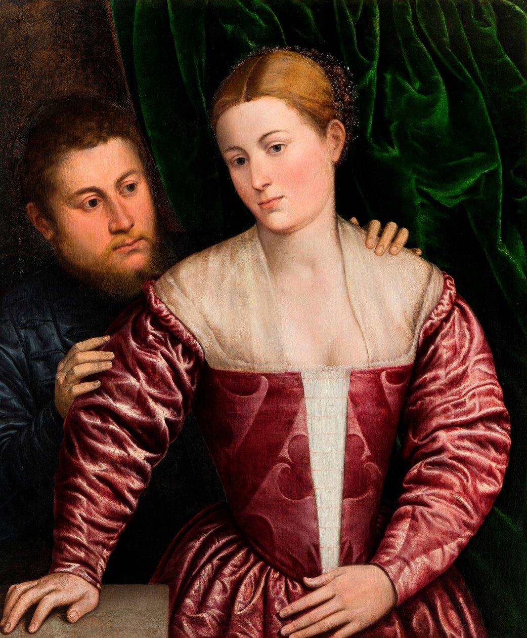 Portret podwójny weneckiej kobiety i jej kawalera, ok. 1560 (olej na płótnie) autorstwa Paris Bordone