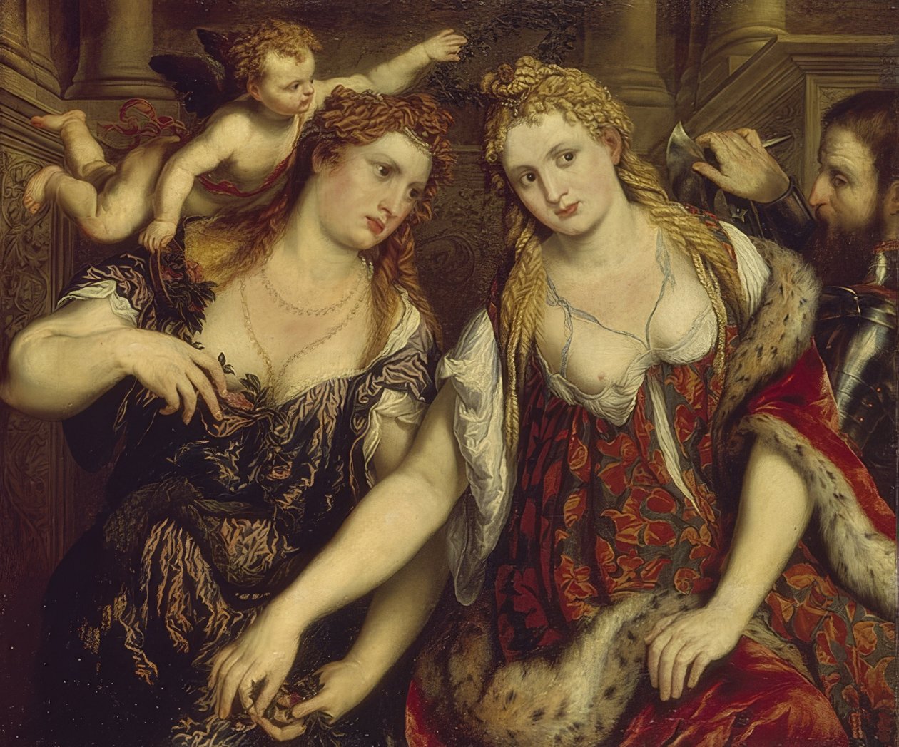 Flora, Wenus, Mars i Kupidyn. 1550s autorstwa Paris Bordone