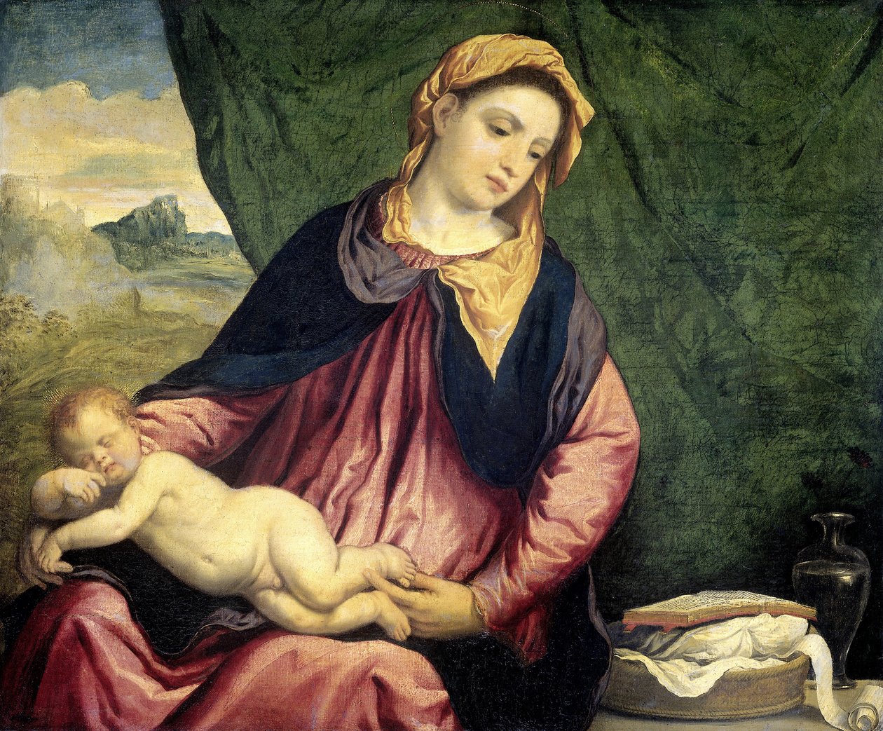 Madonna ze śpiącym dzieckiem, między 1540 a 1560 autorstwa Paris Bordone