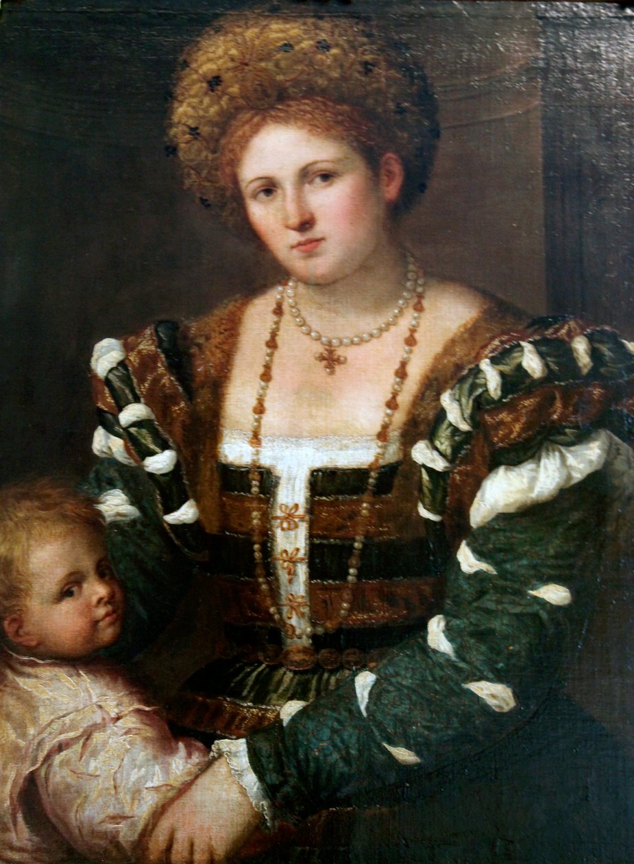 „Portret damy z synem”, połowa lat 30. XX wieku autorstwa Paris Bordone