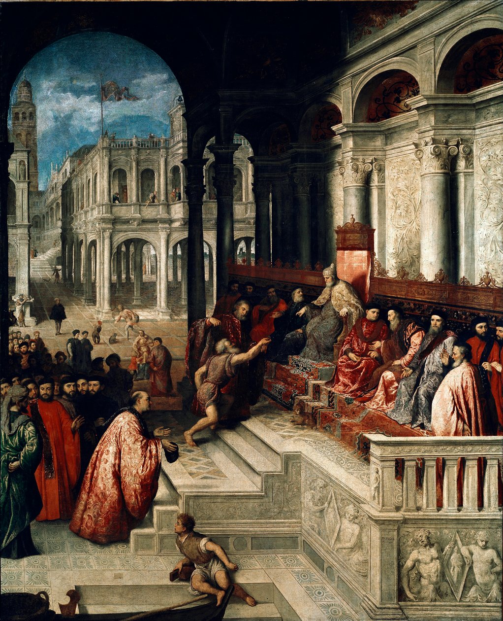 Wręczenie pierścienia dożów Andrei Gritti (1455-1538) Obraz Paris Bordon lub Bordone (1500-1571) ok. 1540 r. Galerie dell